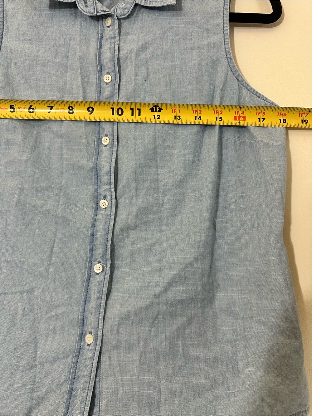 J.Crew Sleeveless Chambray Button Up Shirt In Signature Fit - Picture 7 of 11